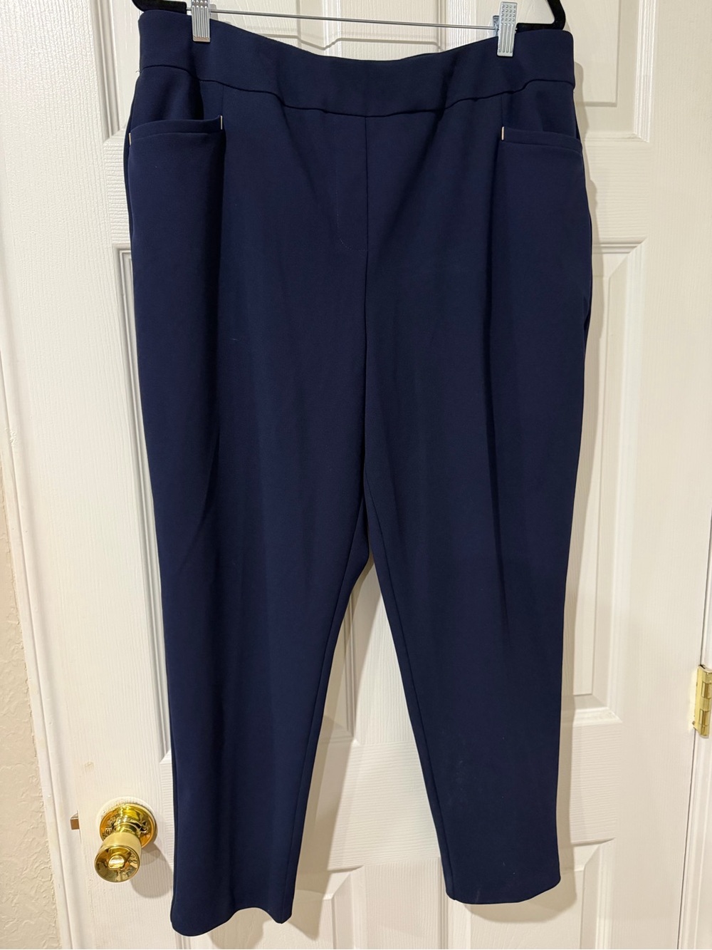 Cato Navy Ankle-Length Pull-On Pants